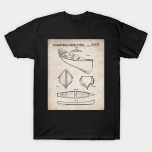 Canoe Patent - Kayak Art - Antique T-Shirt